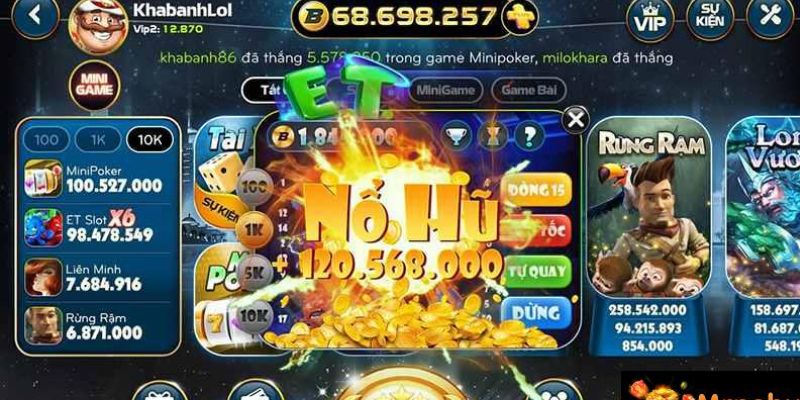 Nổ hũ với nhiều thể loại game khác nhau